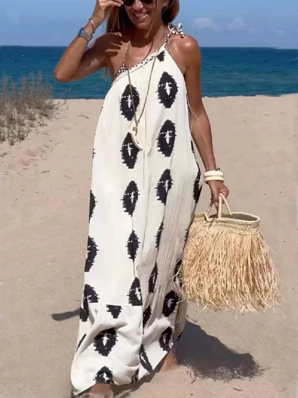 Sunshine Ethnic Print One Graceful Shoulder Loose Maxi Dress Fashionable Faux Wrap Maxi Dress Sunshine Ethnic Print One Graceful Shoulder Loose Maxi Dress Fashionable Faux Wrap Maxi Dress