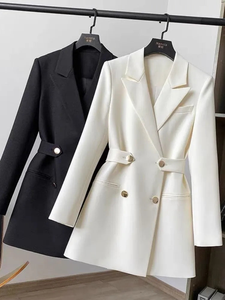 Suit Coat Women's Spring Autumn New Fashion White Blouse Blazers for Women Chic and Elegant Woman Jacket Casual Slim Denim Jacket Leather Jacket Suede Jacket