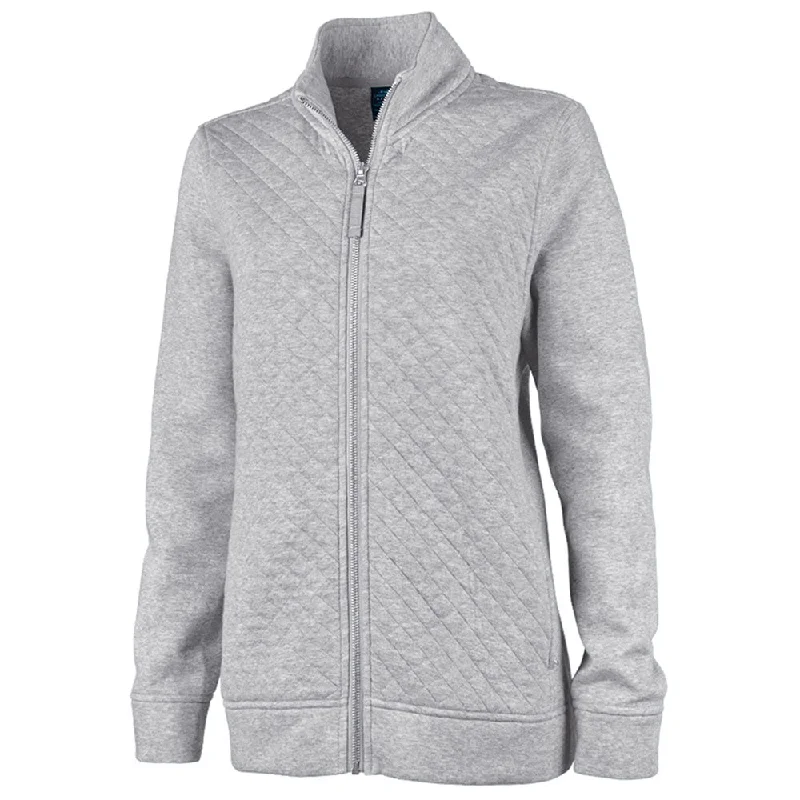 Charles River Women's Heather Grey Franconia Quilted Jacket A-Line Jacket Boat Neck Shawl Collar Charles River Women's Heather Grey Franconia Quilted Jacket A-Line Jacket Boat Neck Shawl Collar