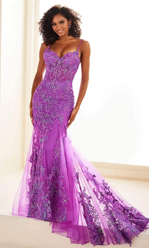 Ellie Wilde EW36069 - Sequin Appliqued Mermaid Prom Gown
