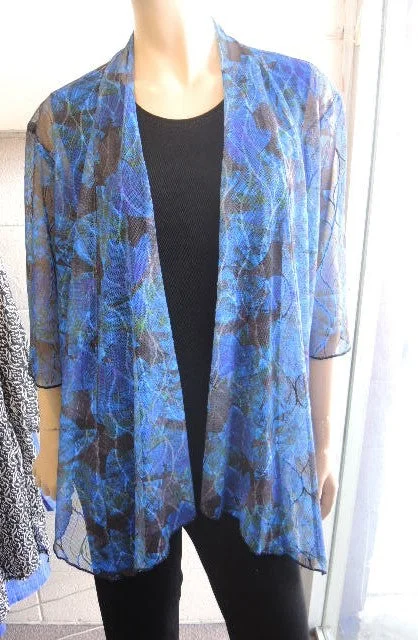 Formation Stretch Lace Jacket Notch Collar Peter Pan Collar Cowl Neck