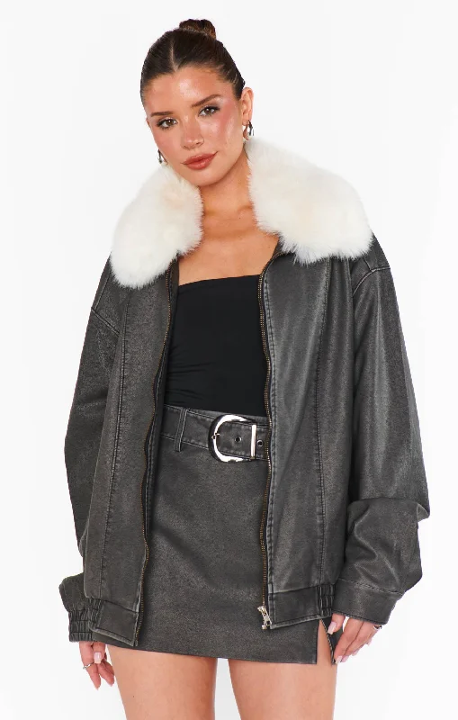 Motor City Jacket Notch Collar Jacket Peter Pan Collar Jacket Cowl Neck Jacket