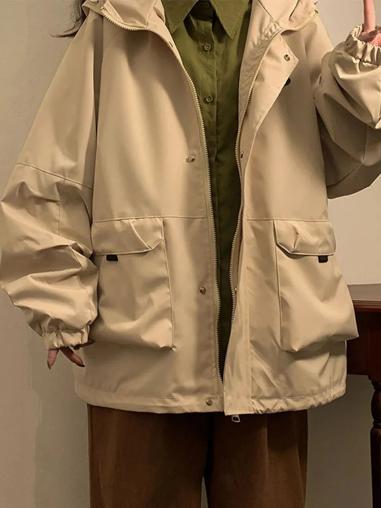 Getadme Oversized Hooded Jacket Women Vintage Loose Windbreaker Jackets Female Korean Stylish Harajuku Casual Zipper Coat Lady Jaqueta Nylon Jacket Polyester Jacket Spandex Jacket Getadme Oversized Hooded Jacket Women Vintage Loose Windbreaker Jackets Female Korean Stylish Harajuku Casual Zipper Coat Lady Jaqueta Nylon Jacket Polyester Jacket Spandex Jacket