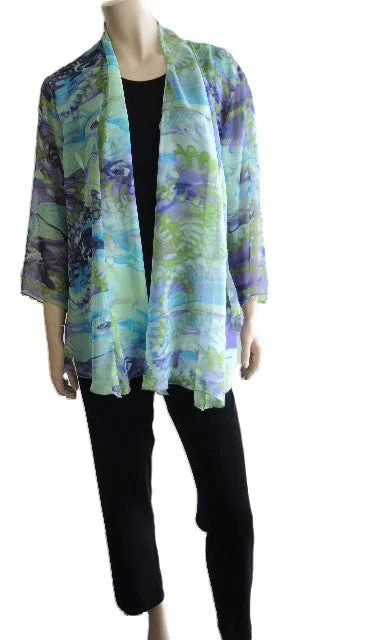 Party Girl Chiffon Jacket Front Pockets Side Pockets Patch Pockets