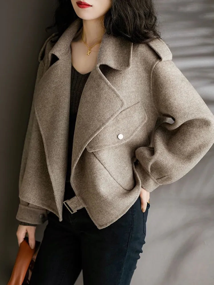 Women's Coat Woolen Blends Long Sleeve Autumn Short Coats Office Lady Turn-down Collar Thick Loose Winter Jackets for Women 2023 Lace Jacket Ribbed Jacket Sequined Jacket Women's Coat Woolen Blends Long Sleeve Autumn Short Coats Office Lady Turn-down Collar Thick Loose Winter Jackets for Women 2023 Lace Jacket Ribbed Jacket Sequined Jacket