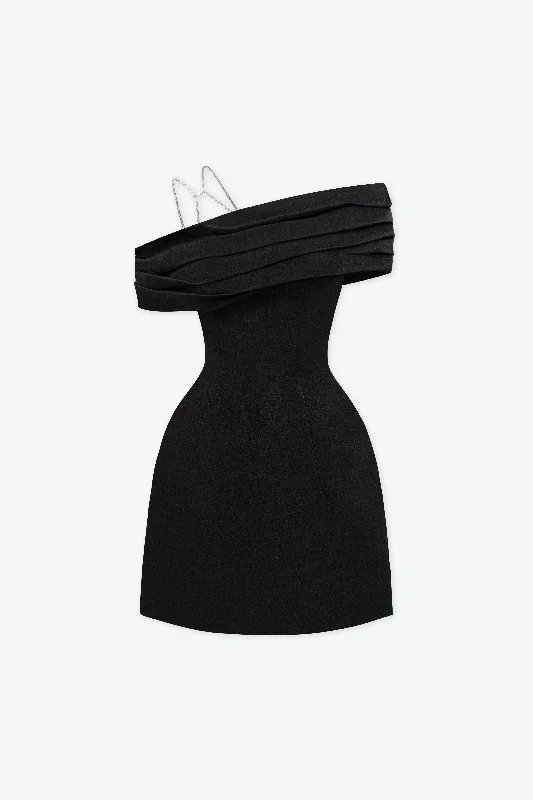 Elle Off-shoulder Mini Dress Chic Tropical Mini Dress