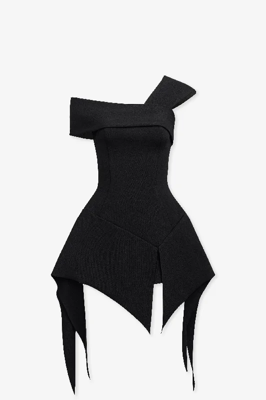 Grainne One-shoulder Mini Dress Comfortable Wrap Mini Dress