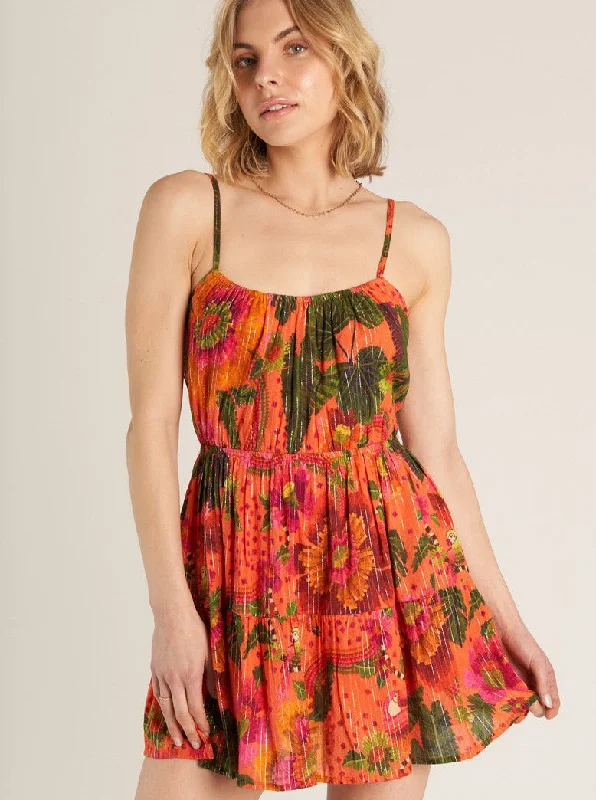 Hot Tropics Metallic Stripe Mini Dress Cozy Ruched Mini Dress