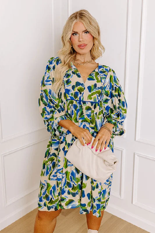 Love Letter Floral Mini Dress Curves Cozy Jersey Mini Dress