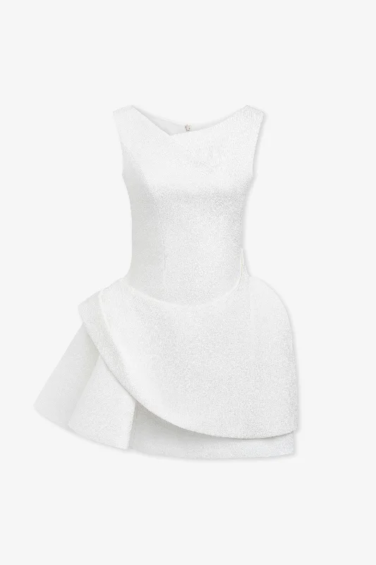 SALE | Peplo Tweed Mini Dress Chic Mini Dress with V-Neck