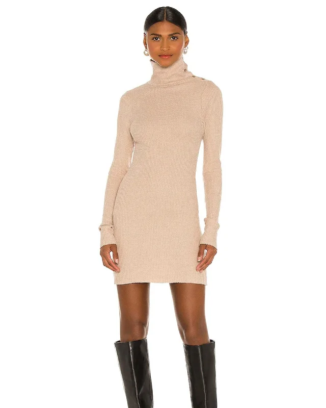 "Stark" Waffle Knit Mini Dress Fashionable Mini Dress with Pockets