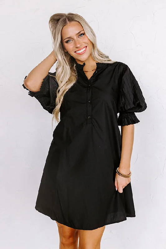 Talk Of The Town Mini Dress in Black Fashionable Mini Dress with Slits