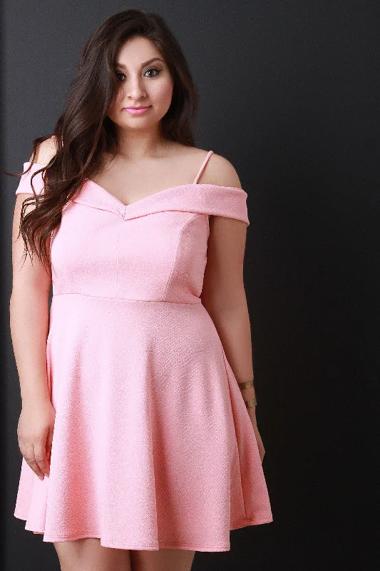 Off Shoulder Structure Bardot Mini Dress Stylish Sweetheart Neck Mini Dress