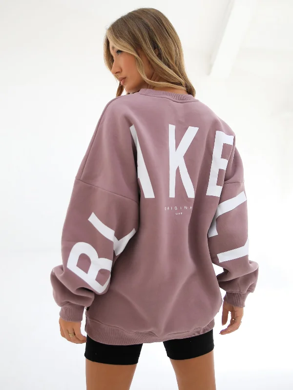 Isabel Oversized Jumper - Dusty Pink Terry Blend Velvet Blend Canvas Blend