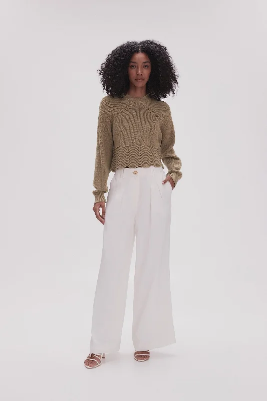 Cordelia Scallop Hem Jumper Chenille Brocade Lace
