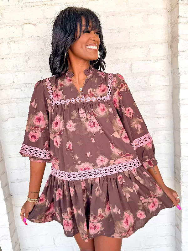 Country Bloom Brown Dress