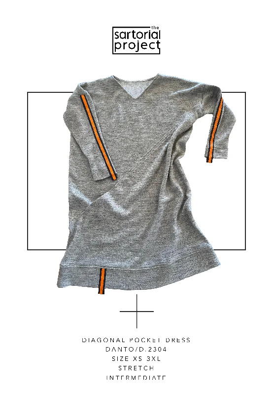 Danto diagonal pocket dress D.2304 | PDF Sewing Pattern