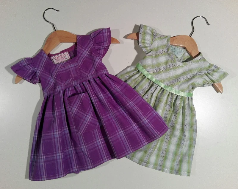 Dress with curled sleeve in cotton