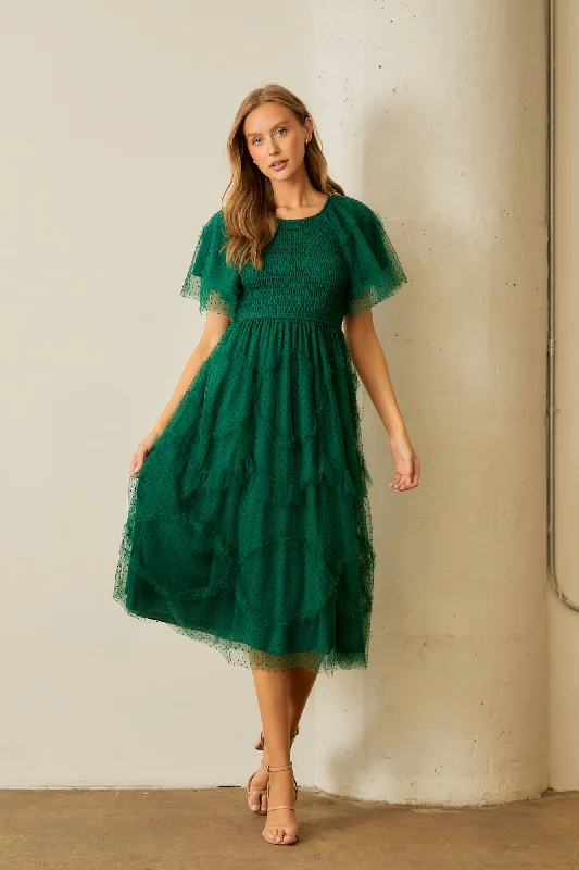 Ella Dress in Hunter- Misses and Plus (S-3X)