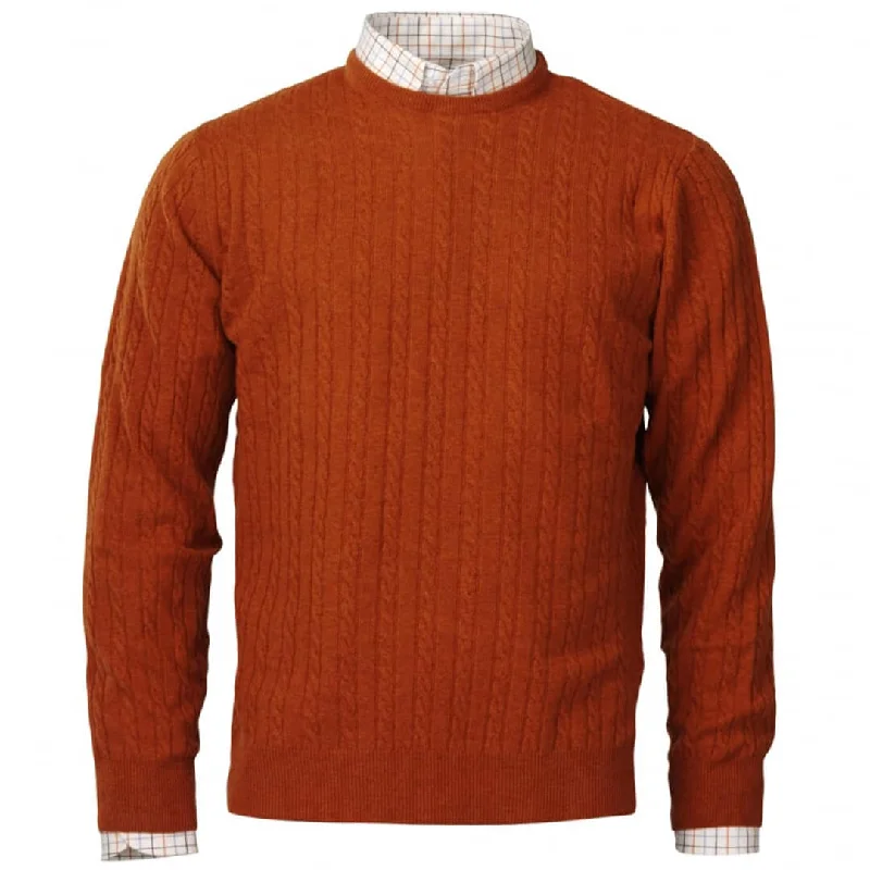 Evie Cable Knit Ladies Jumper - Terra by Laksen Thin Thick Dense
