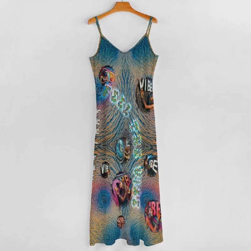 “Feel the Vibe” Ankle Length Sling Dress