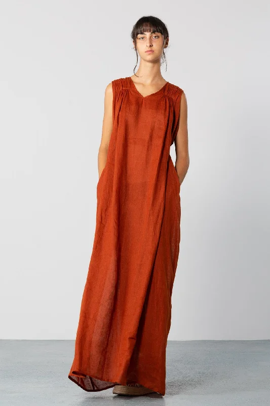 Fortuny Dress | Rust