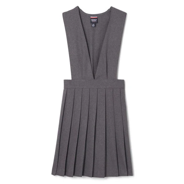 Girls French Toast V-Neck Pleated Jumper | Grey Transparent Opaque Sheer