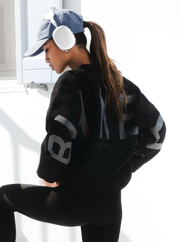 Isabel Tonal Oversized Jumper - Black Terry Terry Cloth Terry Knit