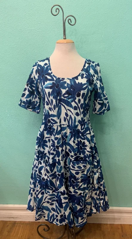 JESS DRESS BLUE DAISY-DRESS ADDICT
