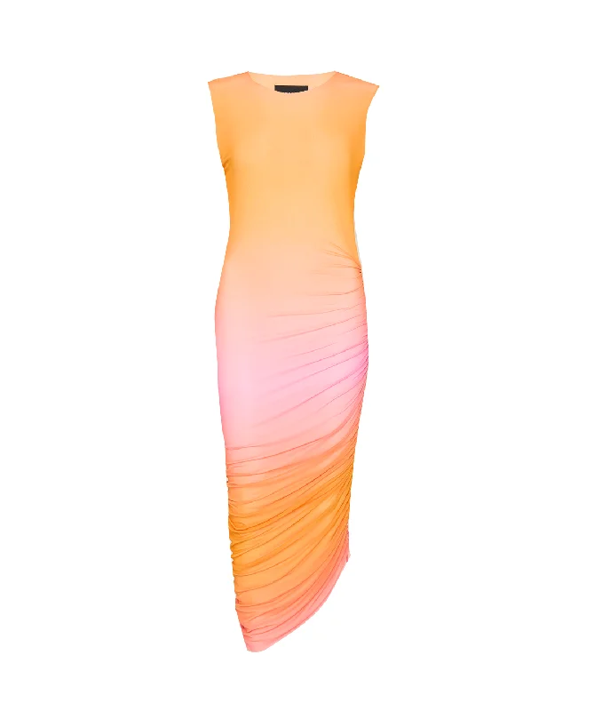 Long Heatwave Mesh Dress in Fianchetto