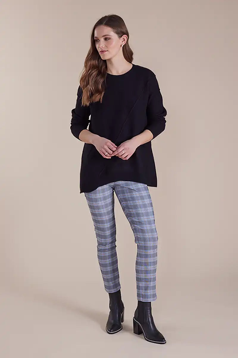 Marco Polo Knit Long Line Boiled Jumper in Black Stylish Fashionable Trendy