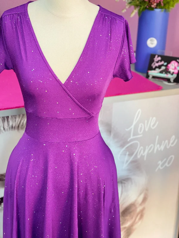 Mimi Swing Dress - Purple Sparkle - Preorder for dispatch 20th December