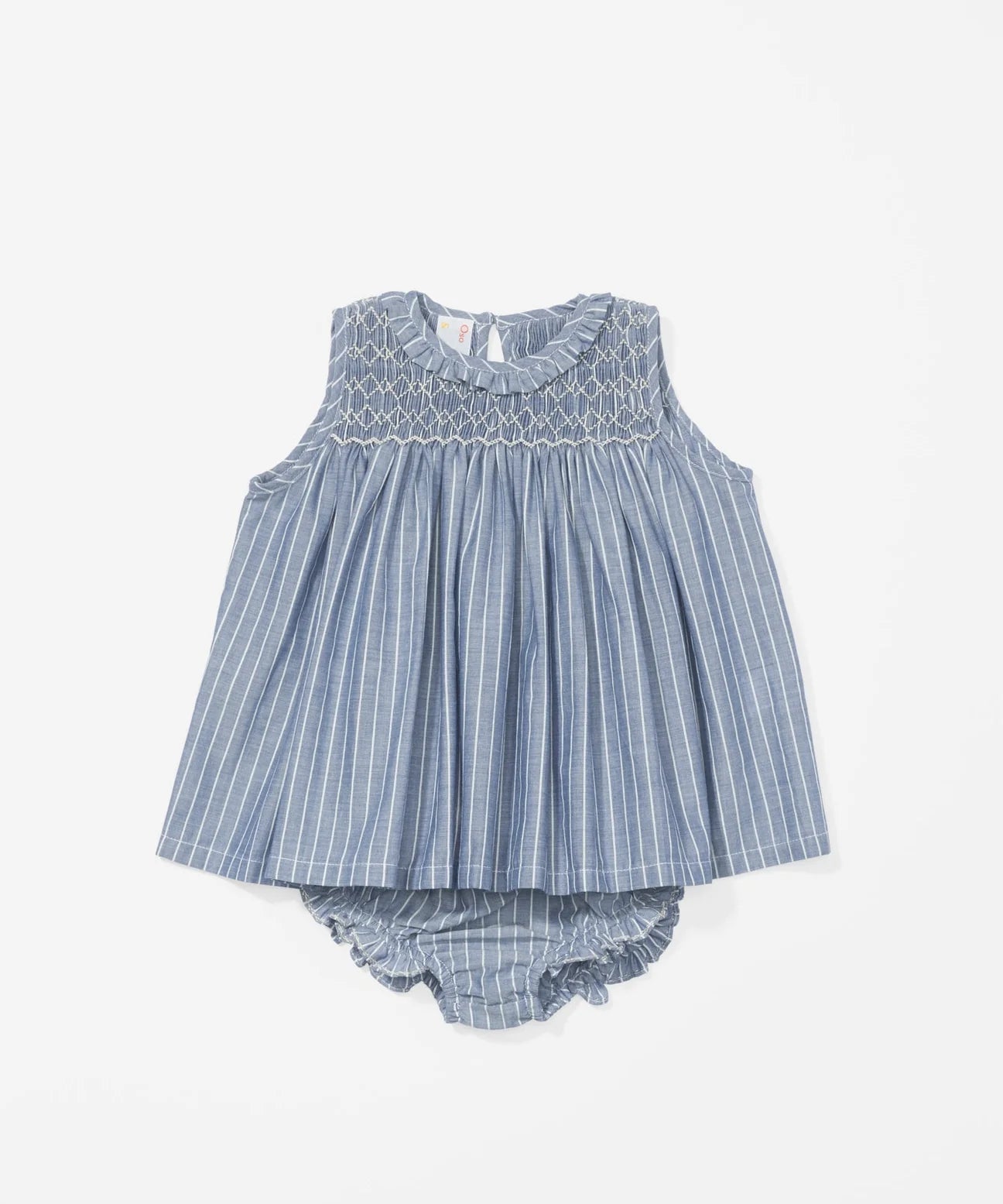 Nora Baby Dress | Chambray Stripe