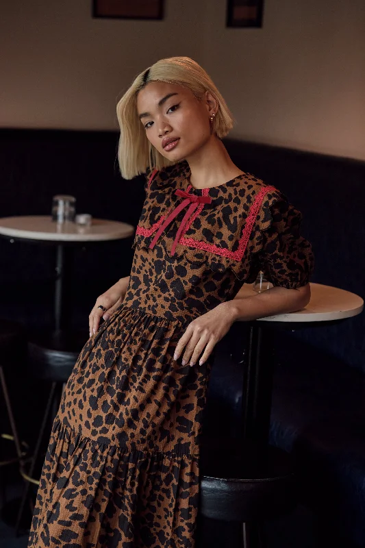Blake Leopard Tiered Midaxi Dress