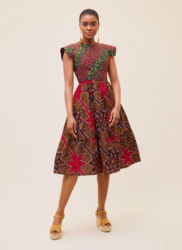 Origami Sleeve Tiered Dress