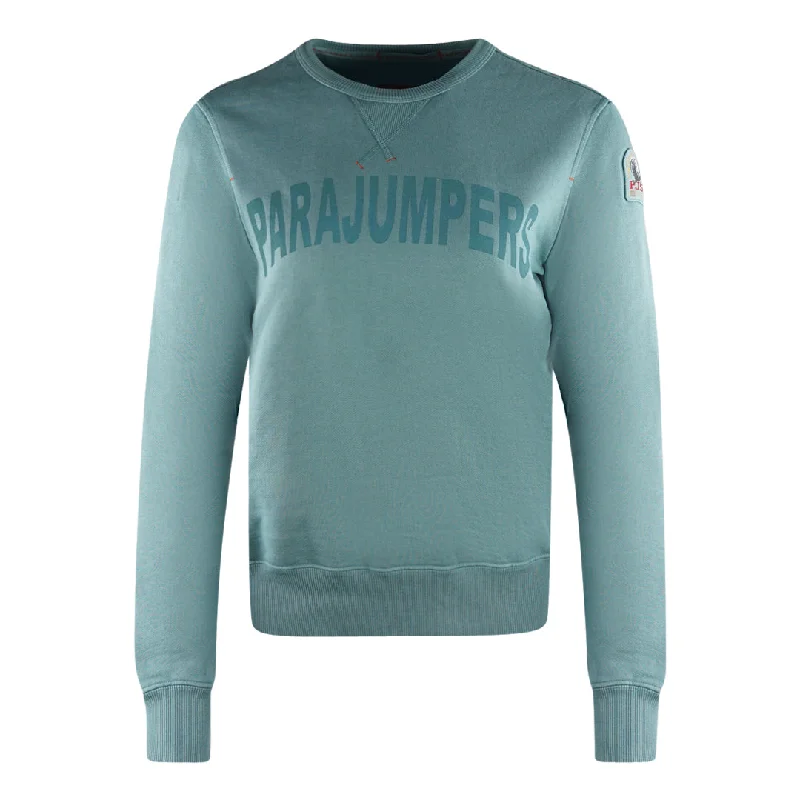 Parajumpers Bianca Large Brand Logo Blue Jumper Cotton Fabric Linen Fabric Terry Fabric Parajumpers Bianca Large Brand Logo Blue Jumper Cotton Fabric Linen Fabric Terry Fabric