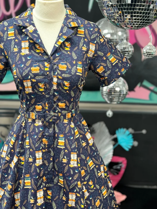 Peggy Swing Dress in The Good Book Print - Preorder for dispatch 12th December