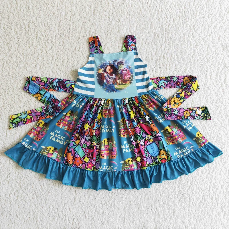 blue twist dress
