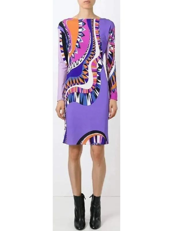 Psychedelic Abstract Printed Silk Dress