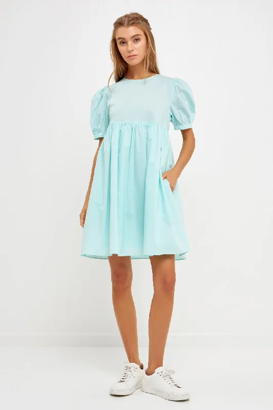 English Factory - Puff Sleeve Babydoll Dress