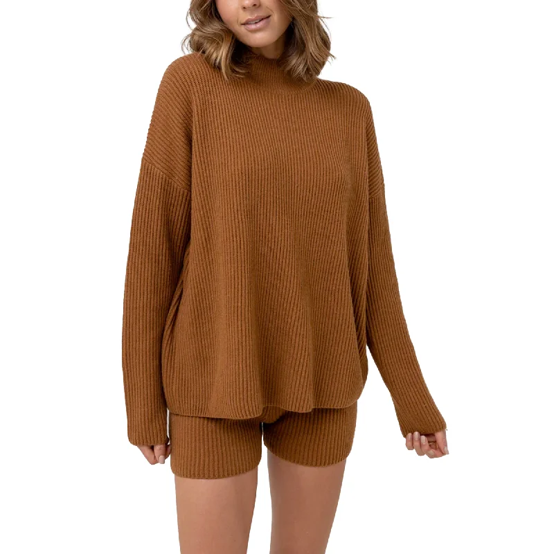 Rhythm Classic Women's Knit Jumper - Caramel Jersey Fabric Tulle Fabric Batik Fabric Rhythm Classic Women's Knit Jumper - Caramel Jersey Fabric Tulle Fabric Batik Fabric
