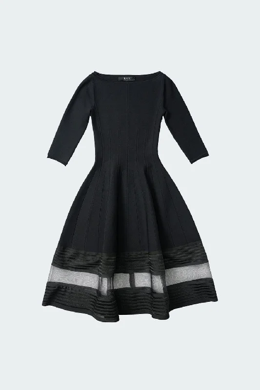 3/4 Sleeve Flare Knit Dress