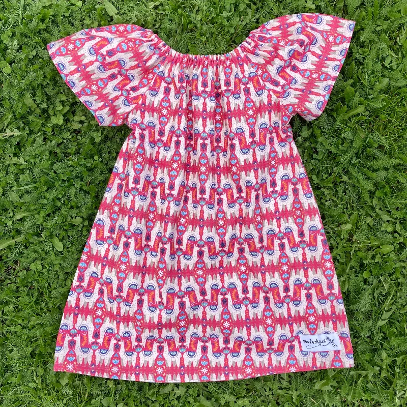 Sewfunky Pixie Dress - Pink Llamas