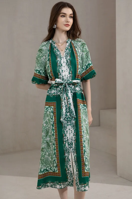Silas Linen Dress - Green - GDS