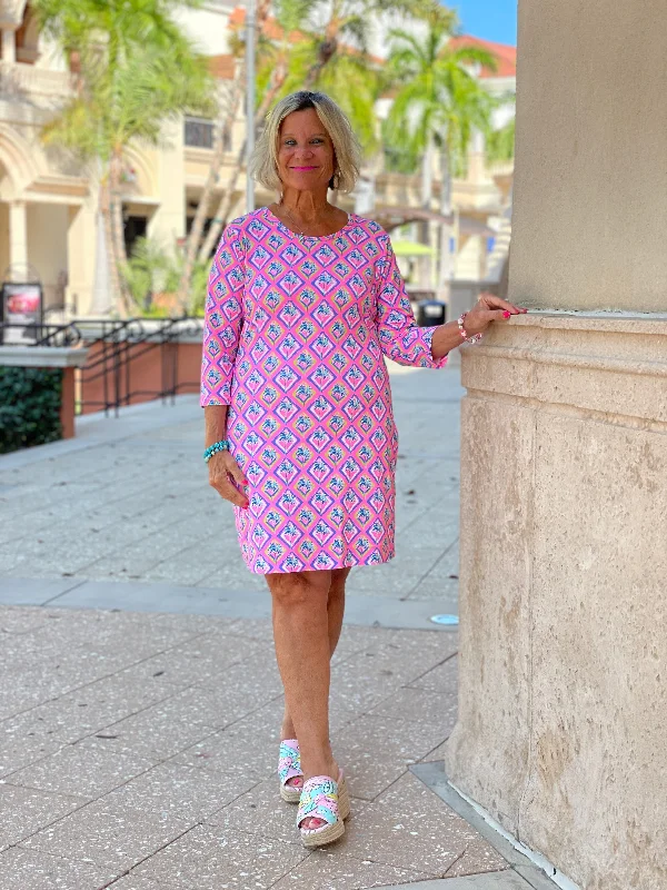 PALM TREE SIESTA SLEEVE DRESS