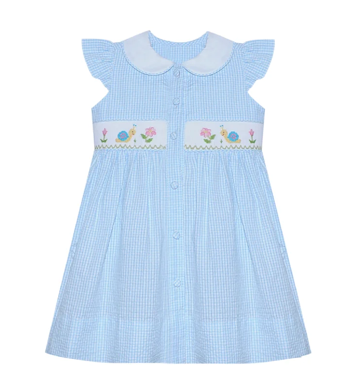 Embroidered Dress - Snail Garden