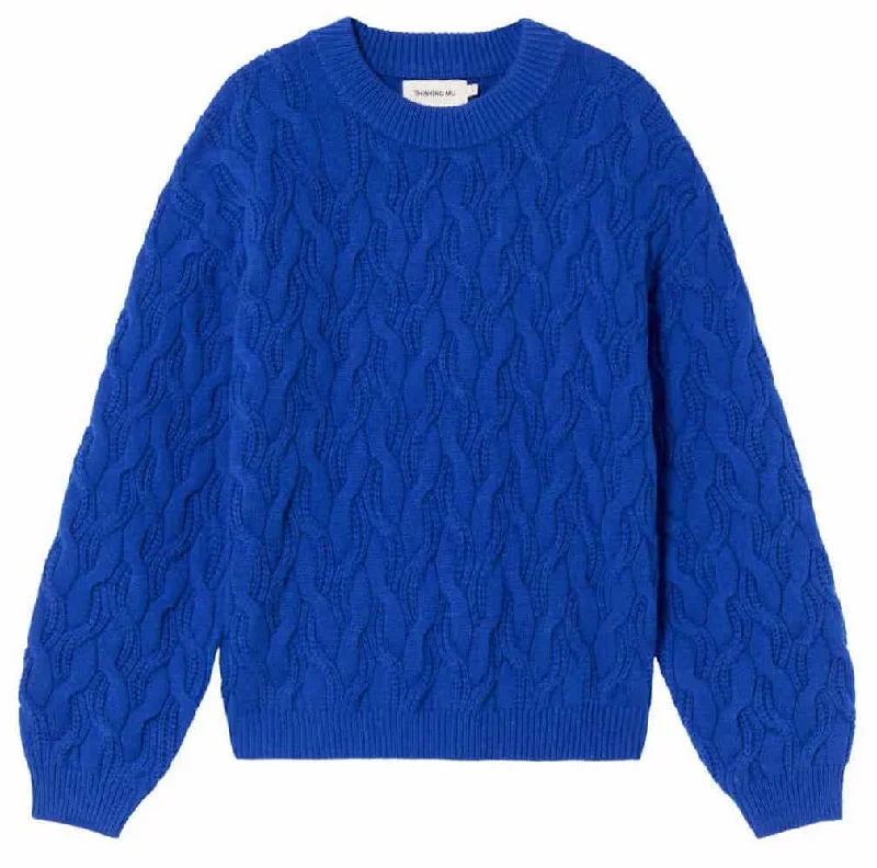THINKING MU Carmen knitted jumper blue women Bright Pastel Dark