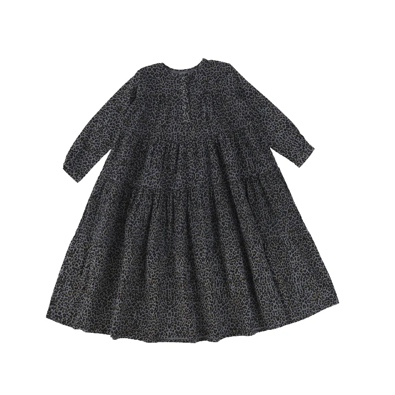 TOCOTO VINTAGE GREY ANIMAL PRINT FLARE DRESS