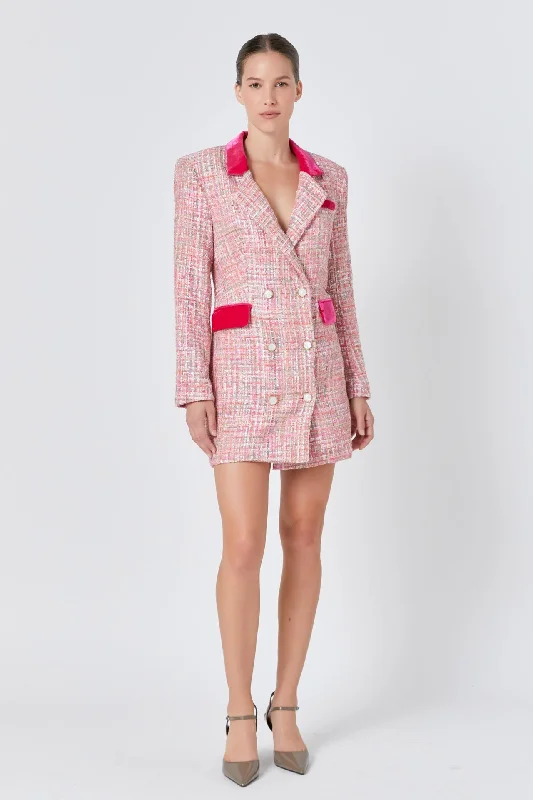 Endless Rose - Premium Tweed Blazer Dress