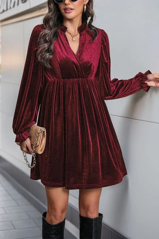 Velvet Crossneck Dress